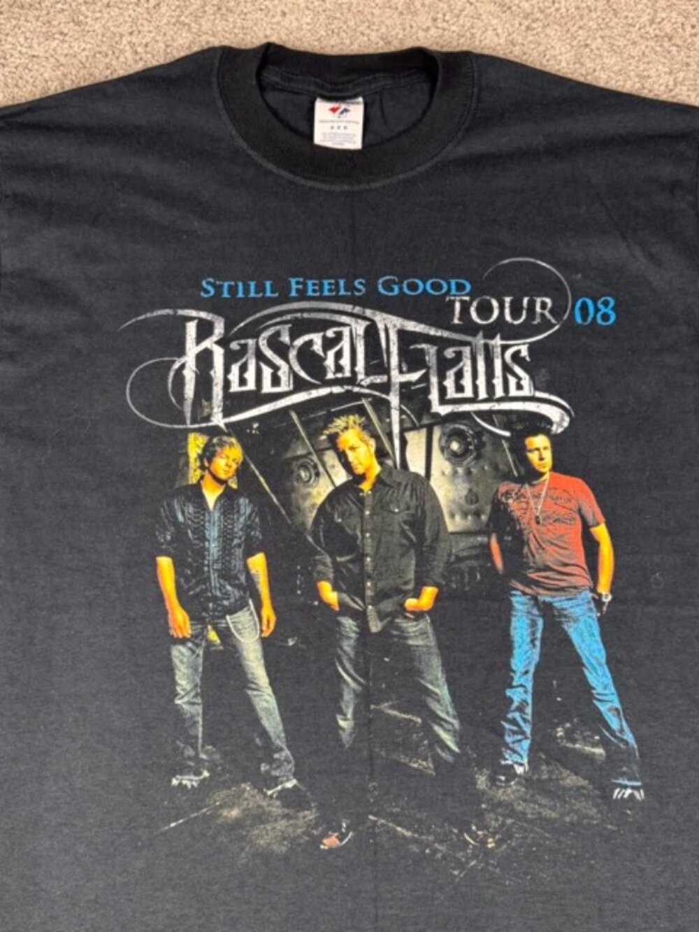 Rascal Flatts Shirt Size M Black Still Feels Good Tour 2008 Jerzees Concert Tee